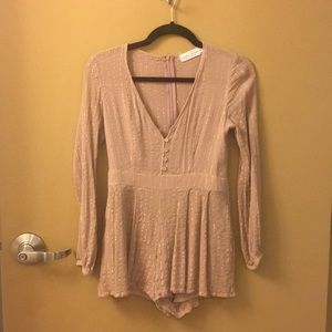 Champagne and silver romper